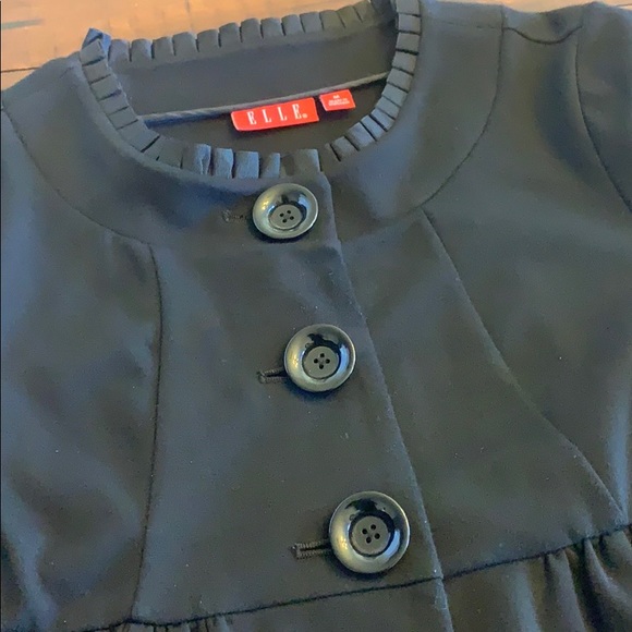 Black jacket with balloon sleeve and ribbon detail - Picture 2 of 7